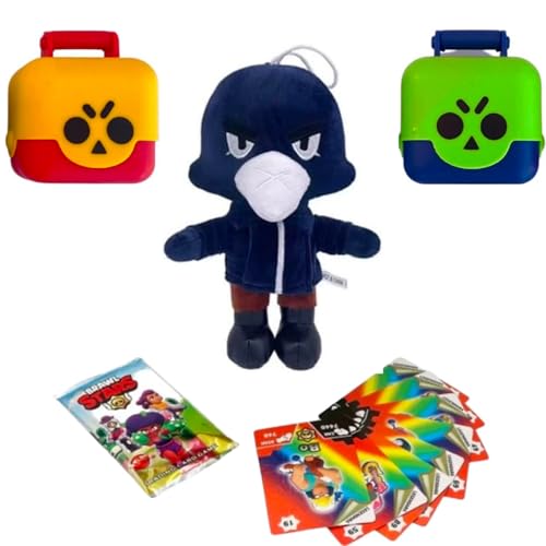 Brawl-Stars Mega Box Set, 96 Karten, 2 Figuren, Maskoten (Crow) von Generic