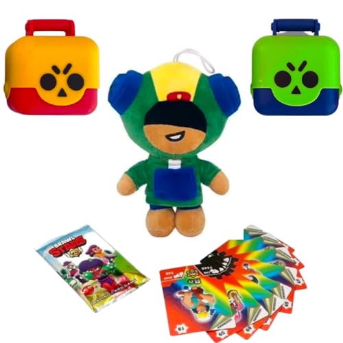 Brawl-Stars Mega Box Set, 96 Karten, 2 Figuren, Maskoten (Leon) von Generic