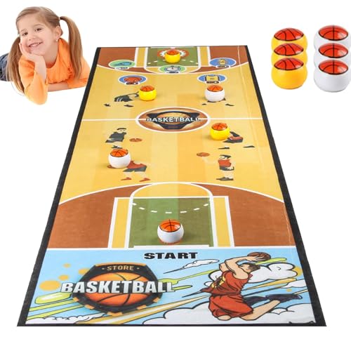 Brettspiel für Kinder, Tischspiele - Reisebrettspiel mit 6 Bällen,39,3 x 11,4 Zoll große Matte, interaktives Strategiespiel für drinnen und draußen von Generic