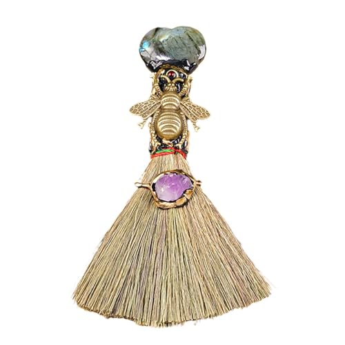 Broomstickk Ornaments – 17 Cm Vielseitiger Kristall-Liebesbesen | Tragbarer Stabspitzenbesen | Handgefertigter Zauberstabbesen | Mini-Wicca-Pinsel Und Miniatur-Heimdekoration Für Heimwerker Und Puppen von Generic