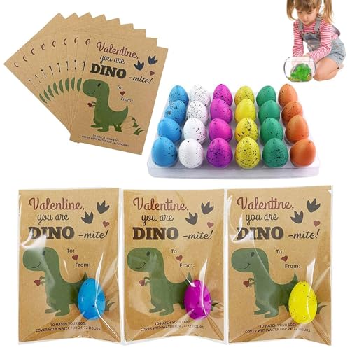 Brut-Dinosaurierkarten - Dinosaurier-Karten, Klassenaustauschkarten | Packung mit 24 wachsenden Dinosaurier-Eiern, Dinosaurier-Gastgeschenke, Dinosaurier-Eier zu, Geschenke aus dem St. Val von Generic