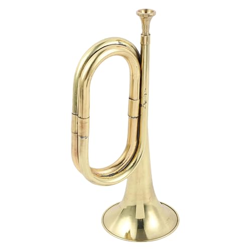 Bugle Horn Trompete - Vintage Style Kavallerie Trompete Orchester Musikinstrumente | Perfekt für militärische Zeremonien, Fanfarenshows, Sammler, einfach zu von Generic