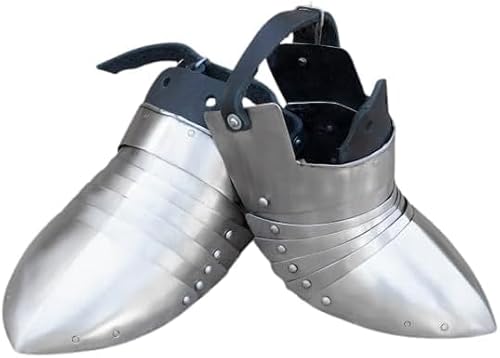 Buhurt Schuhe mit Stahlsabatons-Kombination - Renaissance-Stil für Vollkontakt, mittelalterliche Nachstellung, Buhurt und SCA Fußpanzer, mittelalterlicher Sabaton von Generic