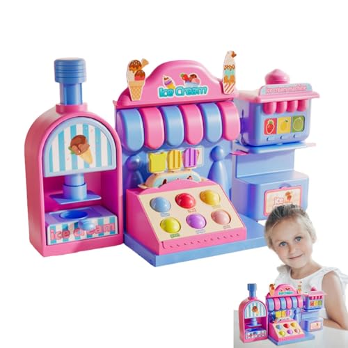 Bunte Teig-Sets, Eisteig-Sets, Eiscreme-Werkzeuge, kreatives und lustiges Eiscreme-Modellierset, buntes Eiscreme-Maschine Spielzeug für 3 Jahre und Pl von Generic