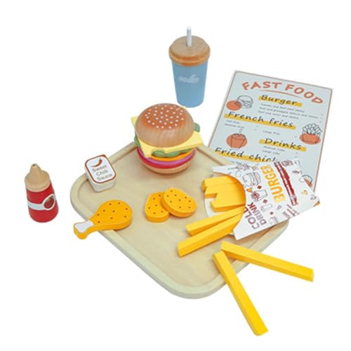 Burger-Stapelspielzeug, Burger-Spielset, Lehrmittel, abnehmbares Lebensmittelspielzeug, Rollenspiel-Lebensmittelset für Mädchen im Vorschulalter, von Generic