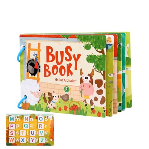 Busy Book für Kinder, Busy Book, Reisespielzeug-Lernaktivitäten-Stickerbuch für Vorschulkinder, Papier-Stickerbuch, spannendes Sticker-Aktivitätsbuch, Wiederverwendbare sensorische 3D-Stickerbücher von Generic