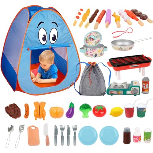 Camping-Set für Kinder, Spielzeug-Camping-Set, Kinder-Campingzelt-Spielset,SinnesentwicklungAbenteuer, Fake Food Pot, Spielset, Spielzeug für Kinder, drinnen und draußen, Rollenspiel, für von Generic