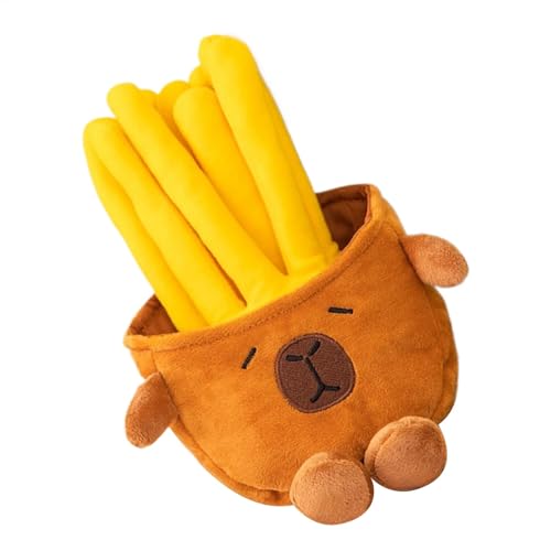 Capybara Fries Stofftier,Gefüllte Capybara Puppe - Weiche Stofftierpuppe,25 cm großes Capybara-Plüschtier, tragbares Stofftier-Plüschtier für und Mädchen von Generic