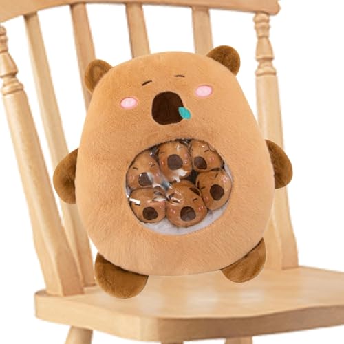 Capybara Plüschtier, Capybara Plüschtier | mit 6 kleinen abnehmbaren Puppen, Nickerchenkissen in Tierform, abnehmbare Tierdekoration, Kissen für Dekoration Capybara Plüschtier, Capybara Plüschtier | mit 6 kleinen abnehmbaren Puppen, Nickerchenkissen in Tierform, abnehmbare Tierdekoration, Kissen für Dekoration von Generic