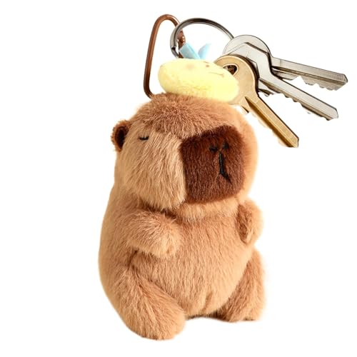 Capybara-Stofftier, Cartoon-Capybara-Bienen-Ornamente, vielseitig verwendbares weiches Stofftier, süßes Kinderspielzeug für Schultasche, Auto-Schlüsselanhänger, Umhängetasche von Generic