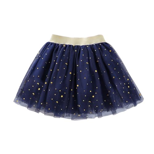 Carnival Rock Mädchen Kostüm Rock Mädchen Kinder-Tüll-Tutu-Rock mit Glitzerdruck, Stern-Prinzessin-Partyrock für Mädchen von 1 bis 10 Jahren (Navy, 12-24 Months) von Generic