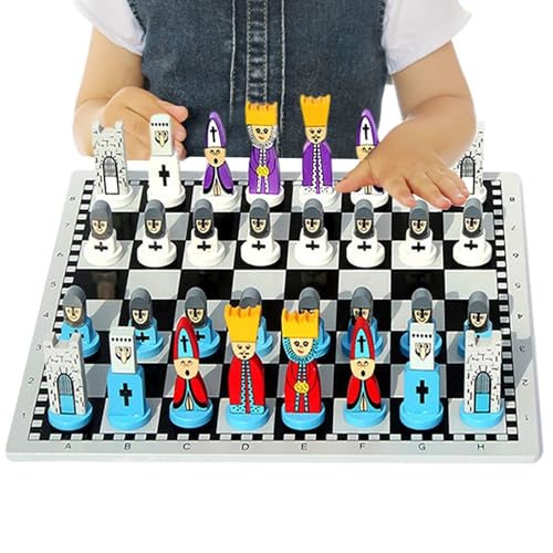 Cartoon-Holzpuppen-Schachspiel – Lernspielzeug Holzschachspiel | Zusammenklappbares Handgefertigtes Schachspiel Aus | Cartoon Holzpuppe Schachspiel | Tragbare Reiseschachspielsets, Frühpädagogisc Cartoon-Holzpuppen-Schachspiel – Lernspielzeug Holzschachspiel | Zusammenklappbares Handgefertigtes Schachspiel Aus | Cartoon Holzpuppe Schachspiel | Tragbare Reiseschachspielsets, Frühpädagogisc von Generic