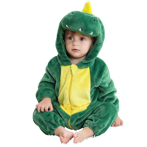 Cartoon Tier Overall Unisex Kinder Tier Jumpsuit Kleinkind Winter Fleece Strampler Plüsch Cosplay Tier Bodysuit Halloween Karneval Cosplay Kostüm Winter Overall Niedlich Kinder (GN2, 3-6 Months) von Generic