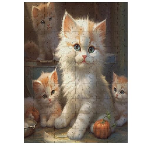 Cats Puzzle 200 - Erwachsenenpuzzle Mit - Geschicklichkeitsspiel Für Die Ganze Familie - Ideal Als Holzpuzzle von Generic