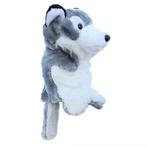 Christmas Grau Wolf Plüschtier Handpuppe Geschenk Tier Puppe Kindergarten Früherziehung Spielzeug Eltern Kind Spielzeug (Grey, One Size) von Generic