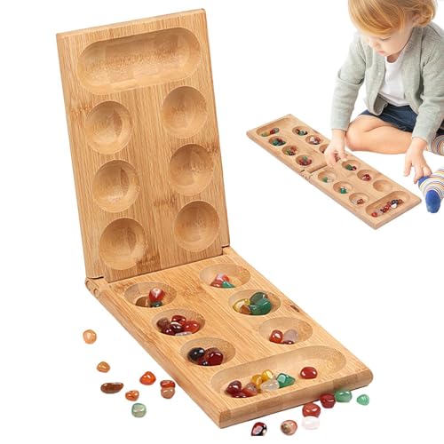 Couchtisch Afrikanische Steinspiel | Faltbare Holzbrettspiel Set - Kinder für Erwachsene Reise -Interaktion Puzzle Toys Spiel von Generic