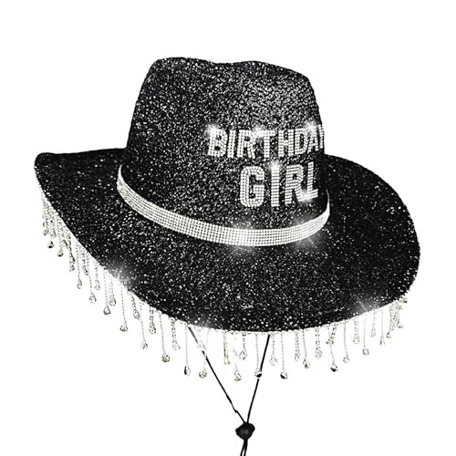 Cowboyhüte für Frauen – Geburtstagsmädchen-Cap, Rhingestone Birthday Girl Hat | Atmungsaktive Westernmützen für Erwachsene und Festivalhut für Partys und Hut Cowboyhüte für Frauen – Geburtstagsmädchen-Cap, Rhingestone Birthday Girl Hat | Atmungsaktive Westernmützen für Erwachsene und Festivalhut für Partys und Hut von Generic