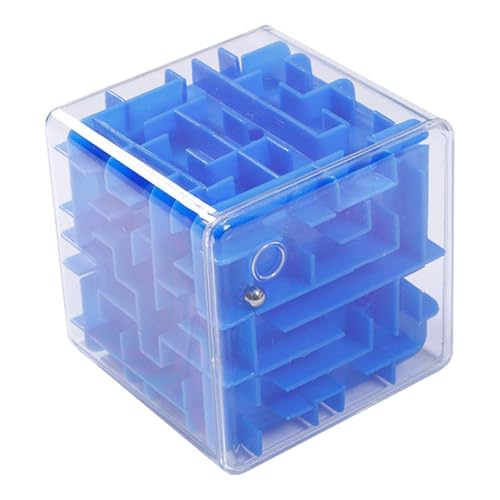 D Maze Cube 3D-Puzzle für Kinder | 3D-Puzzle-Labyrinth, Denk- und Sportspiel | Tragbares Würfellabyrinth, Lernspielzeug, Kindergeburtstag (Blau) SzL279 (Blue, 8x8x8cm) von Generic