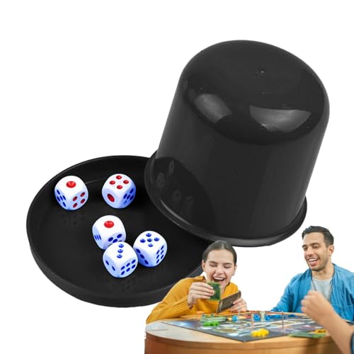 DICE Cup Set - DICE Stacking Cup Set, Würfel Shaker Cup | & tragbarer Geräusch-Damping-Shaker für Partys, Familienwürfelspiele, Würfel Shaker mit 5 Würfel, lustige Würfel-Cup-Spiele, Premium-Gam von Generic