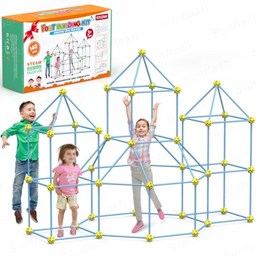 DIY Bauspielzeug, 140 PCS Höhle Bauen Kinder Bauspielzeug, Kinder Konstruktionsspielzeug, Höhle Bauen Kinder Crazy Forts Zelt Spielzeug, Lernspielzeug Geschenk für Junge & Mädchen 4+ Jahre-Blue von Generic