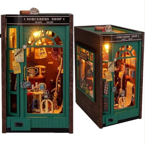 DIY Book Nook Kit für Erwachsene, 3D-Puzzle-Miniatur Haus-Bausatz, Buchstützen-Bausatz-Modell, Bastel-Hobby-Geschenke für Erwachsene von Generic