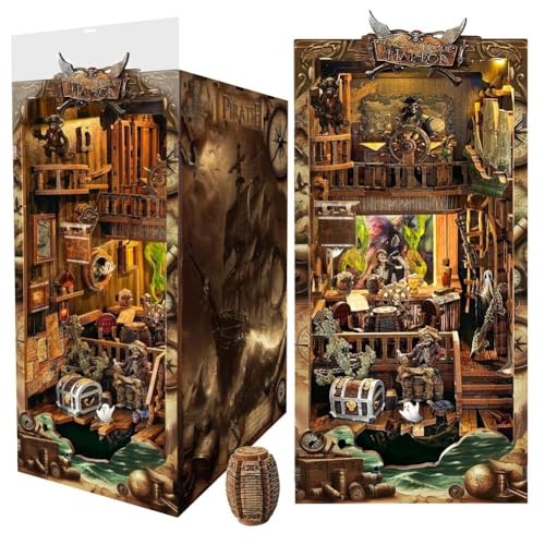 DIY Book Nook Kit für Erwachsene, Miniatur-Puppenhaus-Bücherecke-Bausatz, Hölzerne Buchstützen-Bücherregal-Dekoration, Handgefertigte Geschenke für Teenager von Generic