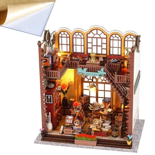 DIY Book Nook Kits für Erwachsene, BAU Eines Mini-Puppenhauses mit Bücherregal-Einsatz, Miniatur-Puppenhaus-Holzpuzzle, Einzigartige Geschenke für Teenager(The Magic Bookshop) von Generic