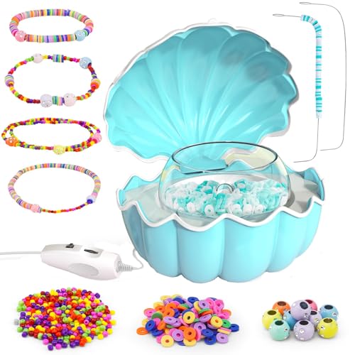 DIY-Perlenarmband-Set für Mädchen, Maschine zum Rollenspiel, Set zur Herstellung von handgefertigtem Schmuck, pädagogisches Spielzeug für Kreativität, lustige Bastelaktivität für (A, 15.5X13.5cm) von Generic