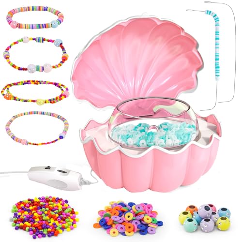 DIY-Perlenarmband-Set für Mädchen, Maschine zum Rollenspiel, Set zur Herstellung von handgefertigtem Schmuck, pädagogisches Spielzeug für Kreativität, lustige Bastelaktivität für (B, 15.5X13.5cm) von Generic