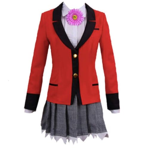 Damen Anime Yumemite Yumemi Rot Uniform Cosplay Kostüm Jacke Kleid Halloween Full Set,Red-L von Generic