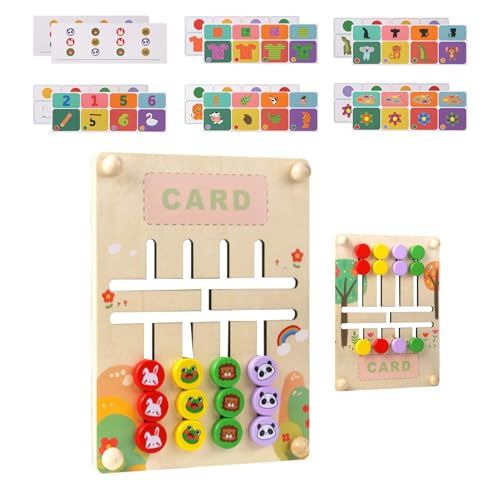 Dia-Puzzles für die Dias, Cartoon Animal Logic Game Slide Puzzle Wooden – Früherziehung, sensorisches Spielzeug, doppelseitiges Schachbrett mit vier Farben Dia-Puzzles für die Dias, Cartoon Animal Logic Game Slide Puzzle Wooden – Früherziehung, sensorisches Spielzeug, doppelseitiges Schachbrett mit vier Farben von Generic