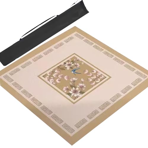 Dicke Mahjong-Matte mit Aufbewahrungstasche, rutschfeste, geräuschreduzierende Spieltisch-Abdeckung und leicht zu transportierende Aufbewahrung (4 39,4 x 39,4 Zoll, 100 x 100 cm) von Generic