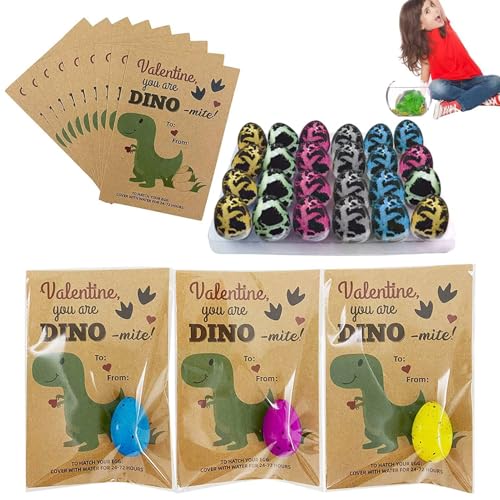 Dino-Brut-Ei-Spielzeug, 24 Stück, Brutspielzeug für wachsende Dinosaurier, wachsendes Dinosaurier-Ei, das im Wasser schlüpft, Dinosaurier-Eier, pädagogische Geschenke von Generic