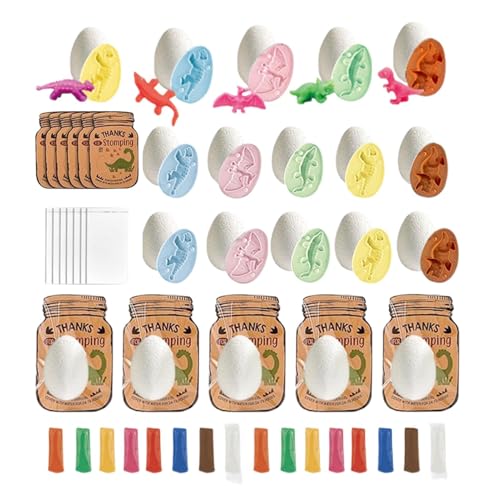 Dino Eggs Dig Kit,Dinosaurier-Eier, 20 Stück Dinosaurier-Ei aus Ton für Kinder, Dinosaurier-Baukasten zur Entwicklung von Kreativität, Koordination, Teamarbeit, Kleinkindern von Generic