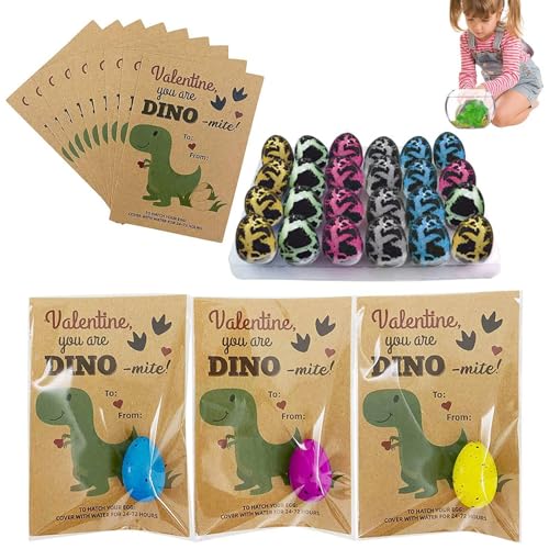 Dino-Schlüpfeier-Spielzeug – Fröhliche Dinosaurier-Osterkarten, Dino-Ei-Schlüpfkarte | Wasseraktivierte Dinosaurier-Eier, 24er-Pack Schlüpfendes, Wachsendes Dinosaurier-Spielzeug Für Kinder von Generic