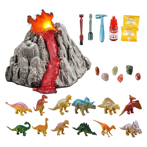 Dinosaurier-Ausgrabungsset, Großpackung, Dinosaurier-Ausgrabungsset, Vulkanausbruch-Dinosaurier-Ausgrabungs-Set für wissenschaftliche Experimente, Kinder Dinosaurier Archäologie Spielzeug für Mädchen von Generic