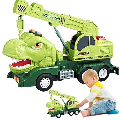 Dinosaurier-Autospielzeug, Dinosaurier-LKW-Spielzeug,Auto Spielzeug Dinosaurier Auto - Zurückziehbares Auto, Dinosaurier-Technikfahrzeug-Dino-Spielzeug, Dinosaurier-Transport-LKW-Jungenspielzeug, Lern von Generic