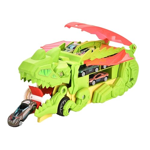Dinosaurier-Autotransporter – Kinder-Dinosaurier-LKW-Spielzeug, Verwandelndes Transporttechnikauto Mit 6 Mini-Fahrzeugen | Fantasievoller Track-Car-Fress-Truck Für Kreatives Spielen | Ideal Für von Generic