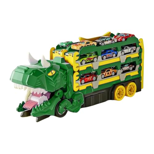 Dinosaurier -LKW, der Auto isst, Faltbarer Transportwagen Dinosaurierfahrzeugspielzeug | Rennstrecke mit 18 Autofahrzeug -Spielset für den Urlaub transformieren von Generic