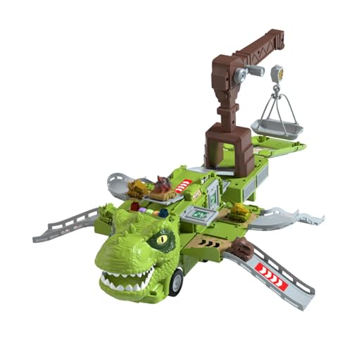 Dinosaurier Schienen Schiebeautos, Trägheitsauto Spielzeug, Kreatives Geschenkspielzeug mit Musik Und Lichtern, Jungen Spielzeug, Auto Spielset, Trans, Style A von Generic