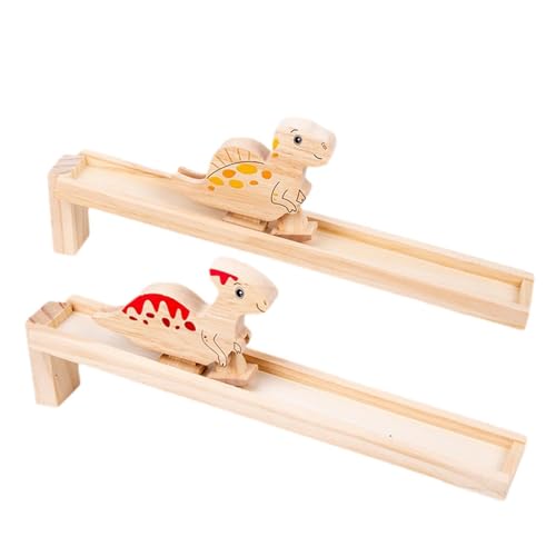 Dinosaurierspur aus Holz, Dinosaurierspielzeug aus Holz,Tierautos aus Holz | Tier- und Dinosaurier-Track-Spielzeug, mechanisches Trägheitslaufspielzeug, Baustein-Track als Geburtstagsgeschenk von Generic