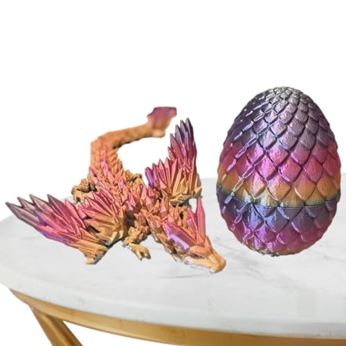 Dracheneier mit Drachen im Inneren, Drachenei 3D bedruckt | 3D gedruckter Drache mit Gelenken, flexible Plüsch-Ostereier, Ostereier mit Spielzeug von Generic