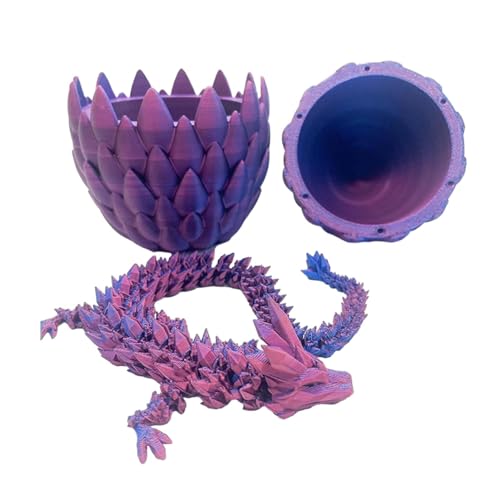 Dragon Egg, Drache Spielzeug, Dragons Spielzeug, Sinnes-Ei-Gelenkdrache, Sensorisches Eierspielzeug mit 3D-gedrucktem flexiblem Kristalldrachen, Drachenei, Gelenkiges Drachen-Zappelspielzeug von Generic