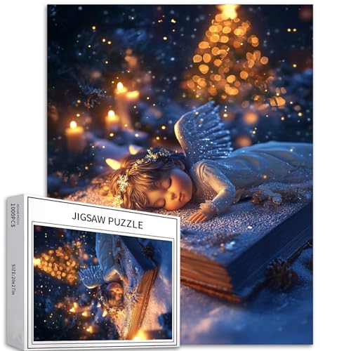 Dream Angel Puzzle für Erwachsene, 1000 Teile, Weihnachtsbuch, Kunst-Puzzle, herausfordernde Familienaktivitäten, buntes Bastelpuzzle für Heimdekoration, Geschenke, 50,8 x 68,9 cm Dream Angel Puzzle für Erwachsene, 1000 Teile, Weihnachtsbuch, Kunst-Puzzle, herausfordernde Familienaktivitäten, buntes Bastelpuzzle für Heimdekoration, Geschenke, 50,8 x 68,9 cm von Generic