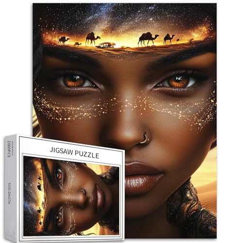 Dune Puzzle für Erwachsene, 1000 Teile Puzzle, menschliche Gesichtshaut verschmolzen mit Meteorschauer, buntes DIY Puzzle für Heimdekoration, Geschenke, perfektes Familienpuzzle von Generic