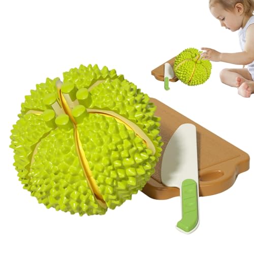 Durian-Spielset,schneidbares Durian - Schneidbare Simulation Durian | Simulations-Durian-Spielzeug für Kinder ab 3 Jahren, interaktives Frühlern-Küchen-Durian mit Schneidebrett von Generic