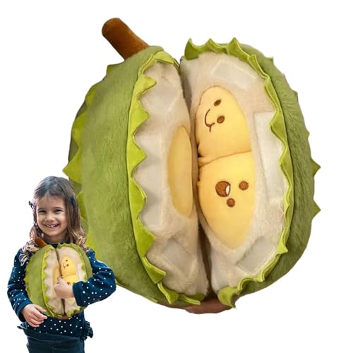 Durian-Spielzeug, Durian-Plüschtier | Kreatives abnehmbares Wurfkissen,Entspannungsspielzeug, süße Peeling-Durian-Plüschpuppe für Bett, Sofa, Wohnzimmer, Schlafzimmer von Generic