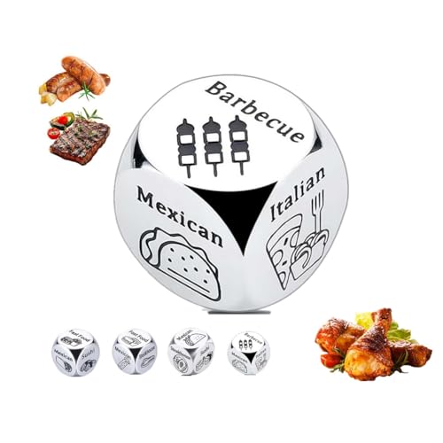 Edelstahl-Lebensmittel-Entscheidungswürfel, lustige Gag-Geschenke, Lebensmittel-Würfel, Spiel, Lebensmittelentscheidungswürfel für Paare, lustige Geschenke für Sie und Ihn, Freund, Freundin, Ehemann Edelstahl-Lebensmittel-Entscheidungswürfel, lustige Gag-Geschenke, Lebensmittel-Würfel, Spiel, Lebensmittelentscheidungswürfel für Paare, lustige Geschenke für Sie und Ihn, Freund, Freundin, Ehemann von Generic
