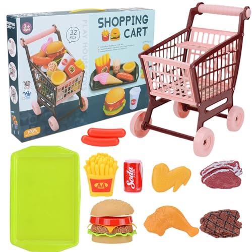 Einkaufskorb für Einkaufswagen | Spielset Küche Korb Hamburger Spielzeug | Lernspielzeug für Spielzeuglebensmittel, Küchenspielset, Vorschule Lernspiel von Generic