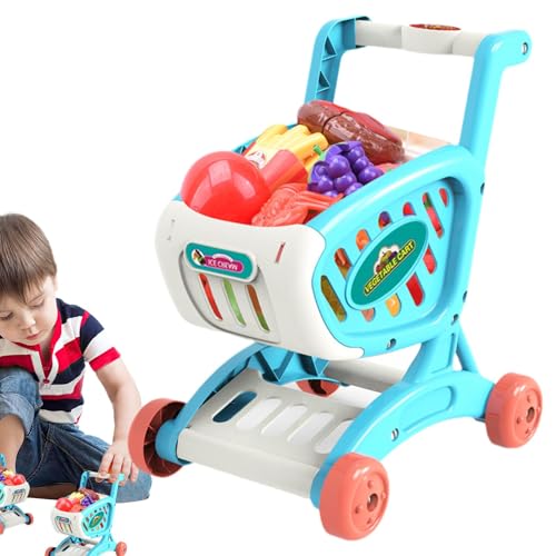 Einkaufswagen Spielzeug - Lebensmittelwagen Spielzeug, Küchenrolle Spiele | Kids Shopping Cart Trolley Spielzeug, Kinder sicherer Bequemlichkeit starker Materialeinkaufswagen Spiel Set für Alter 3+ Ju von Generic